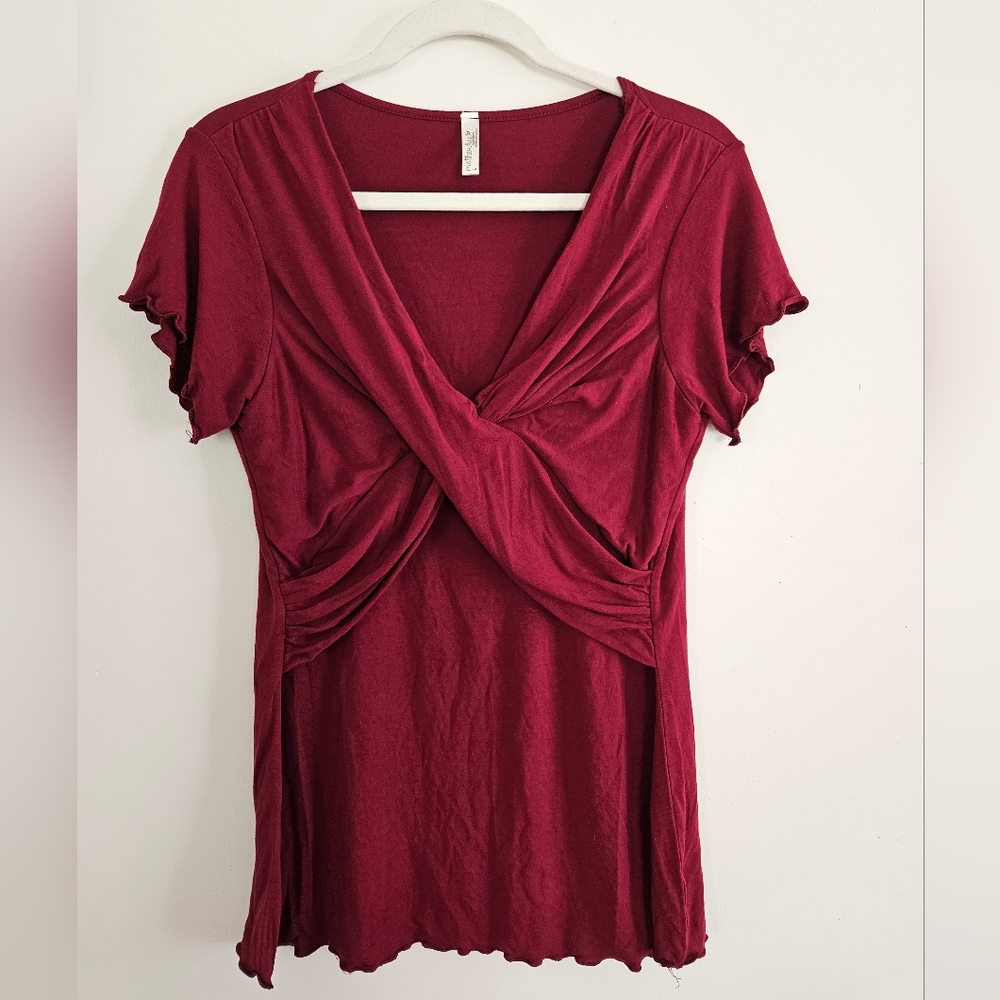 Maroon Nursing-friendly Top